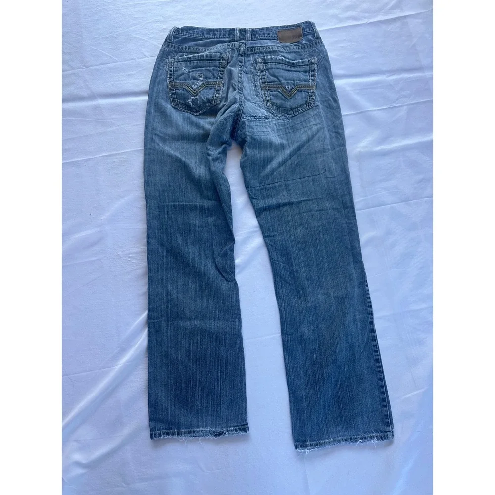 BKE Tyler Straight Leg Distressed Medium Wash Mens Denim Jeans 32R